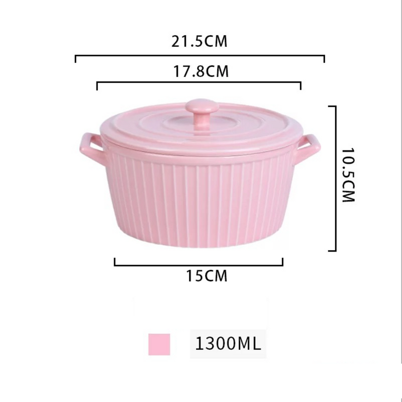 Stew pot - Serving bowl with lid, ceramic bowls with lids, noodle bowl, curry bowl, oven bowl, soup bowl with handle | Bowls for dining table & home decor