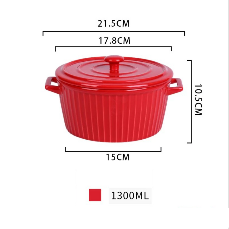 Stew pot - Serving bowl with lid, ceramic bowls with lids, noodle bowl, curry bowl, oven bowl, soup bowl with handle | Bowls for dining table & home decor