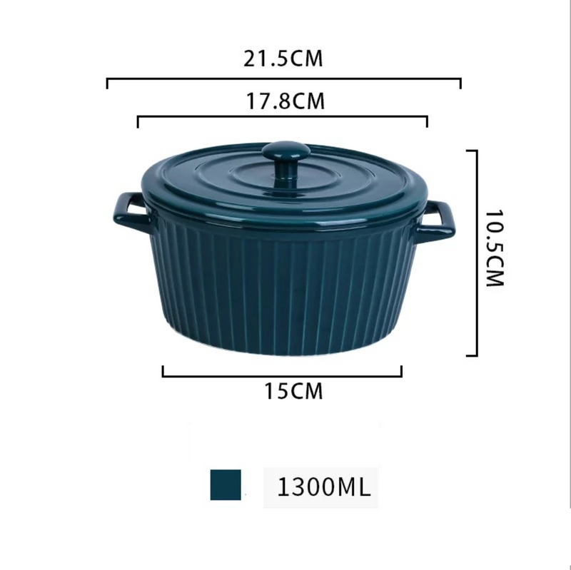 Stew pot - Serving bowl with lid, ceramic bowls with lids, noodle bowl, curry bowl, oven bowl, soup bowl with handle | Bowls for dining table & home decor