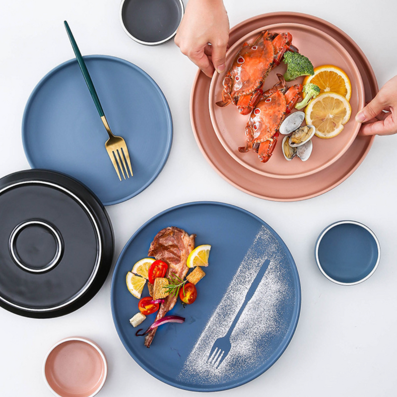 Stoneware Dinner Plate - Serving plate, rice plate, ceramic dinner plates| Plates for dining table & home decor