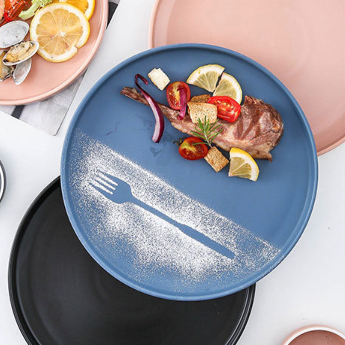 Stoneware Dinner Plate - Serving plate, rice plate, ceramic dinner plates| Plates for dining table & home decor