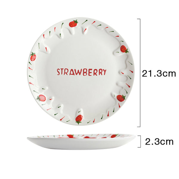 Strawberry Plate - Serving plate, snack plate, dessert plate | Plates for dining & home decor