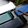 Green Long Starter Plate - Ceramic platter, serving platter, fruit platter | Plates for dining table & home decor