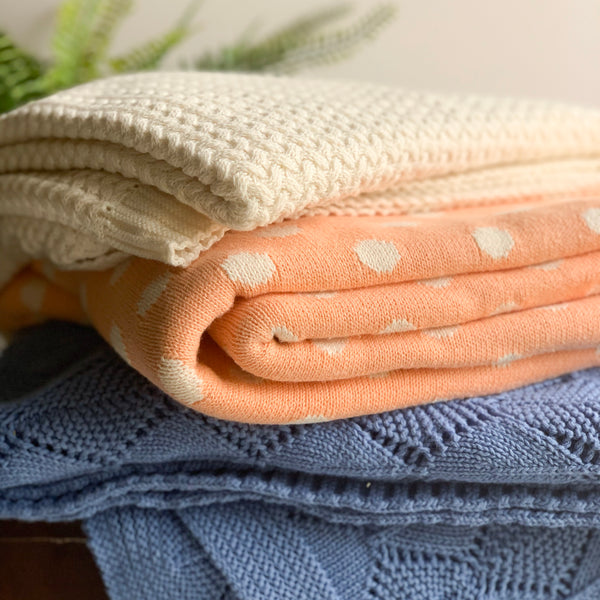 Horizon Knitted Cable Throw Blanket - Blue - Nestasia Home Decor