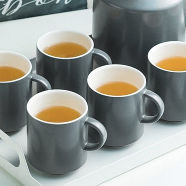 Tea Serving Set Grey - Tea cup set, tea set, teapot set | Tea set for Dining Table & Home Decor