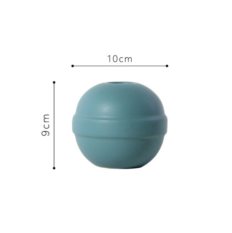 Teal Round Vase - Flower vase for home decor, office and gifting | Home decoration items
