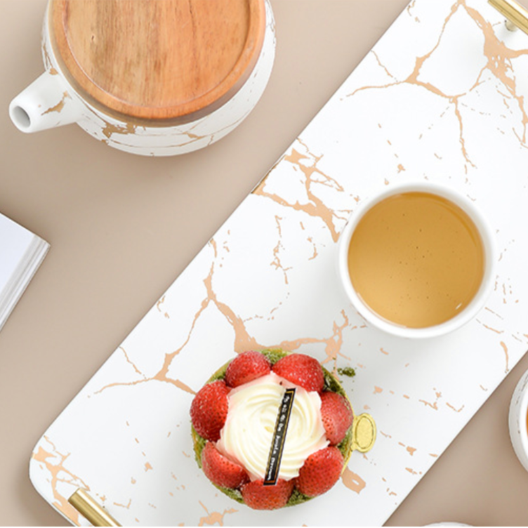 Tea Set With Tray - Tea cup set, tea set, teapot set | Tea set for Dining Table & Home Decor