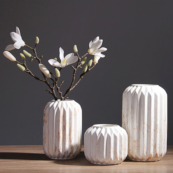 Textured Vase Small - Flower vase for home decor, office and gifting | Home decoration items