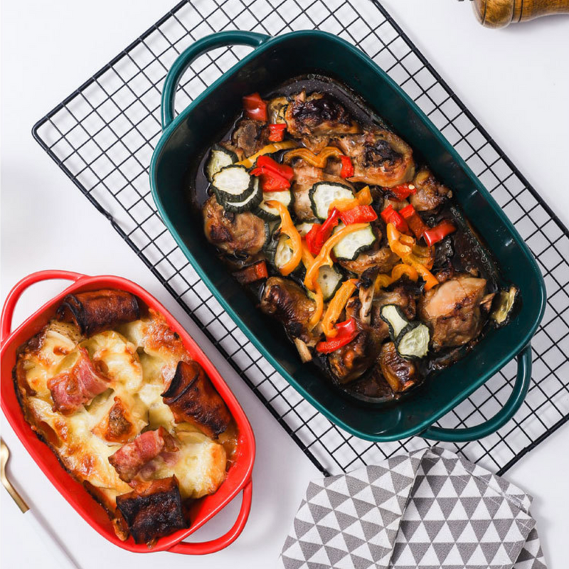 Ceramic Baking Tray With Handles - Baking Dish