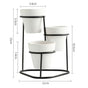 Planter Stand of 3 White Black - Indoor plant pots and flower pots | Home decoration items