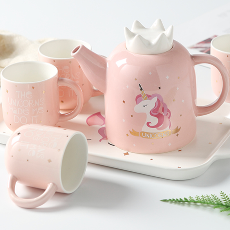Unicorn Tea Set - Tea cup set, tea set, teapot set | Tea set for Dining Table & Home Decor