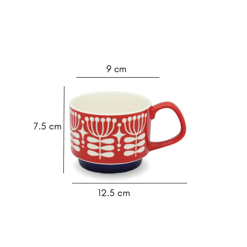 Red And White Cup- Mug for coffee, tea mug, cappuccino mug | Cups and Mugs for Coffee Table & Home Decor