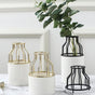 White Gold Vase Large - Flower vase for home decor, office and gifting | Home decoration items