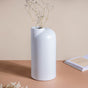 Flugen White Ceramic Vase - Flower vase for home decor, office and gifting | Home decoration items