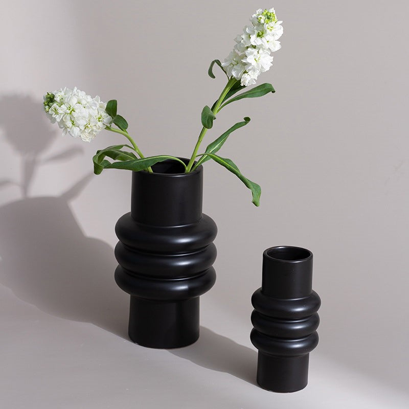 Tall Fluted Vase - Flower vase for home decor, office and gifting | Home decoration items
