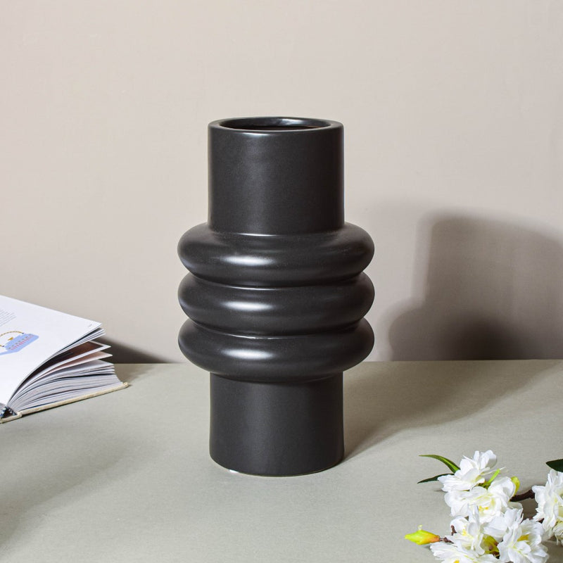 Tall Fluted Vase - Flower vase for home decor, office and gifting | Home decoration items