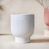 Ribbed Ceramic Vase - Flower vase for home decor, office and gifting | Home decoration items