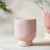 Ribbed Ceramic Vase - Flower vase for home decor, office and gifting | Home decoration items