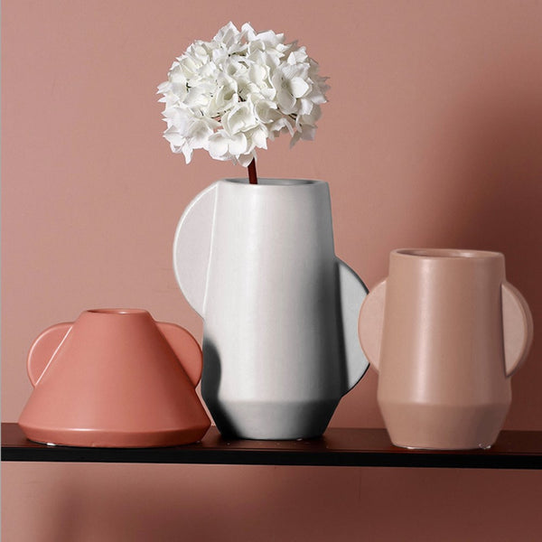 Vase with Handles - Flower vase for home decor, office and gifting | Home decoration items