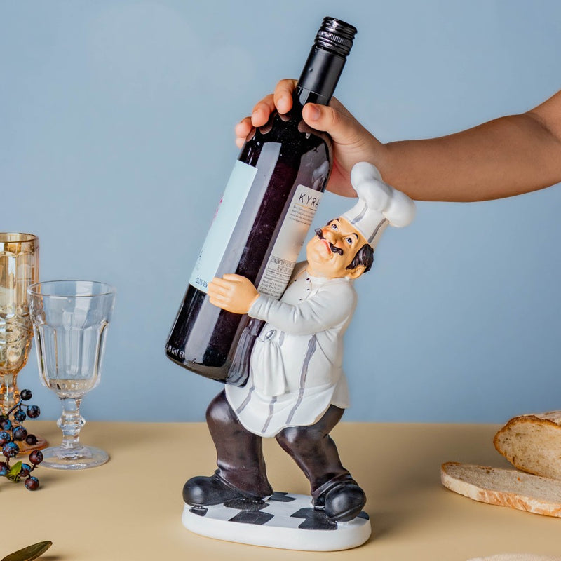 Wine Holder Chef Decor - Showpiece | Home decor item | Room decoration item