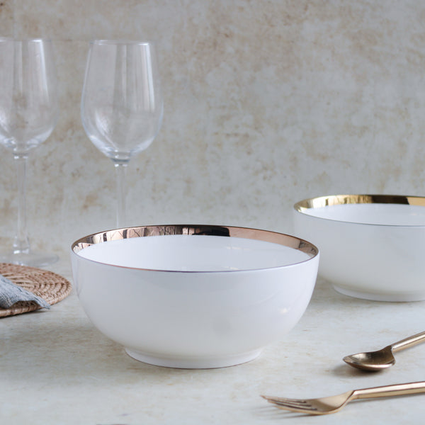 White Bowl - Bowl, ceramic bowl, serving bowls, noodle bowl, salad bowls, bowl for snacks, large serving bowl | Bowls for dining table & home decor