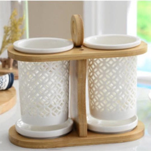 White Cutlery Holder - Kitchen Tool
