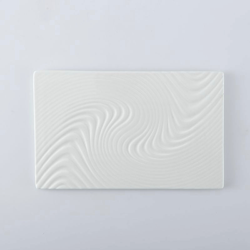 White Serving Plate Texture Small - Ceramic platter, serving platter, fruit platter | Plates for dining table & home decor