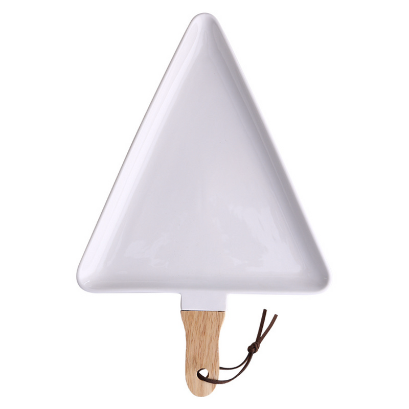 White Triangle Plate Large - Ceramic platter, serving platter, fruit platter | Plates for dining table & home decor