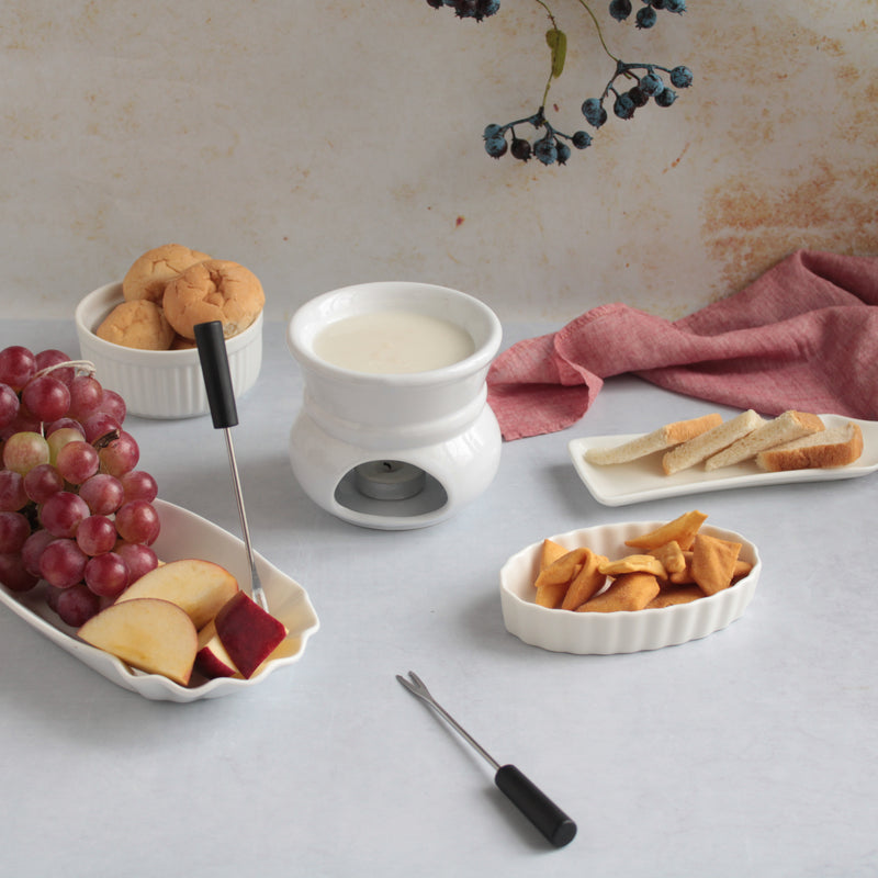 White Fondue Set