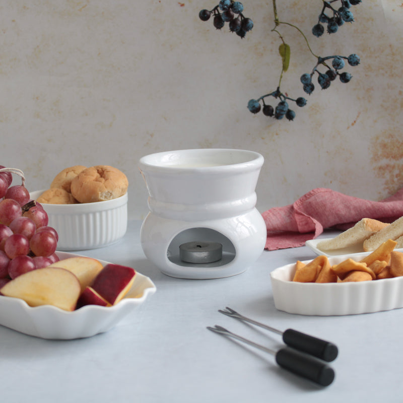 White Fondue Set