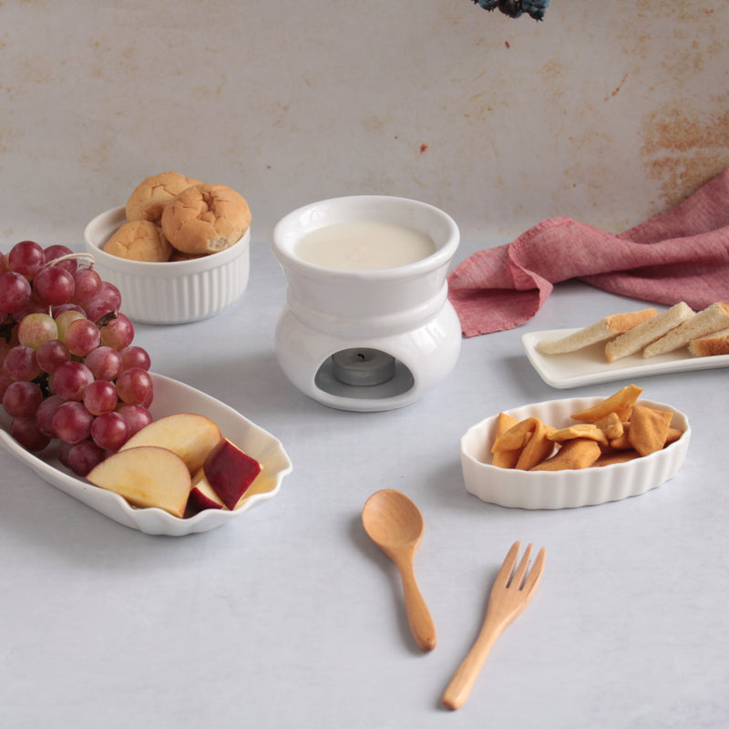 White Fondue Set