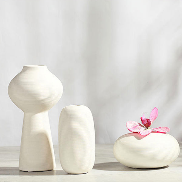 White Flower Vases - Flower vase for home decor, office and gifting | Home decoration items