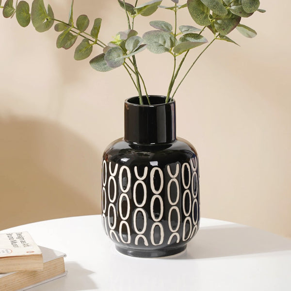 Black Room Decor Vase - Flower vase for home decor, office and gifting | Home decoration items