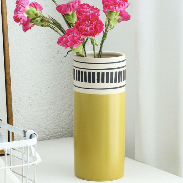 Fluted Matcha Flower Vase - Flower vase for home decor, office and gifting | Home decoration items