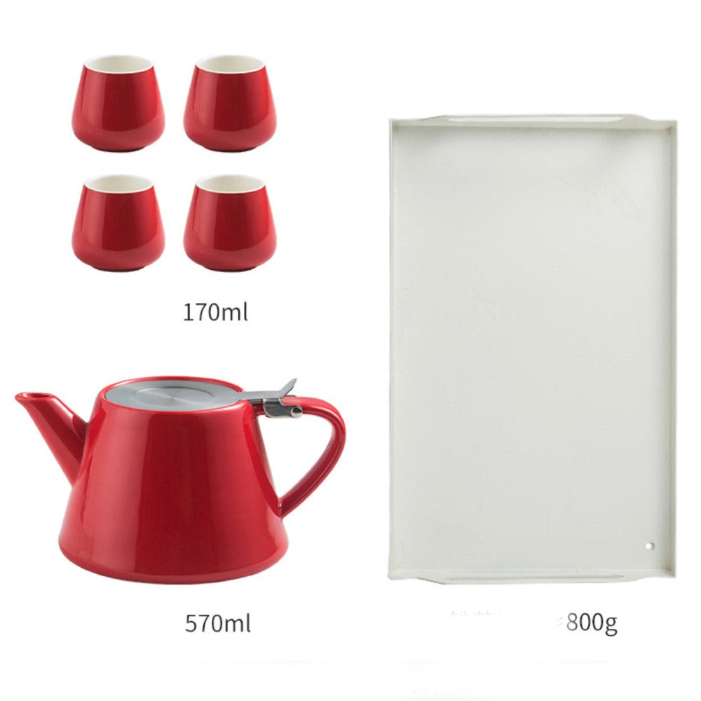 Tea Serving Set Red Online - Premium Tea Set | Nestasia