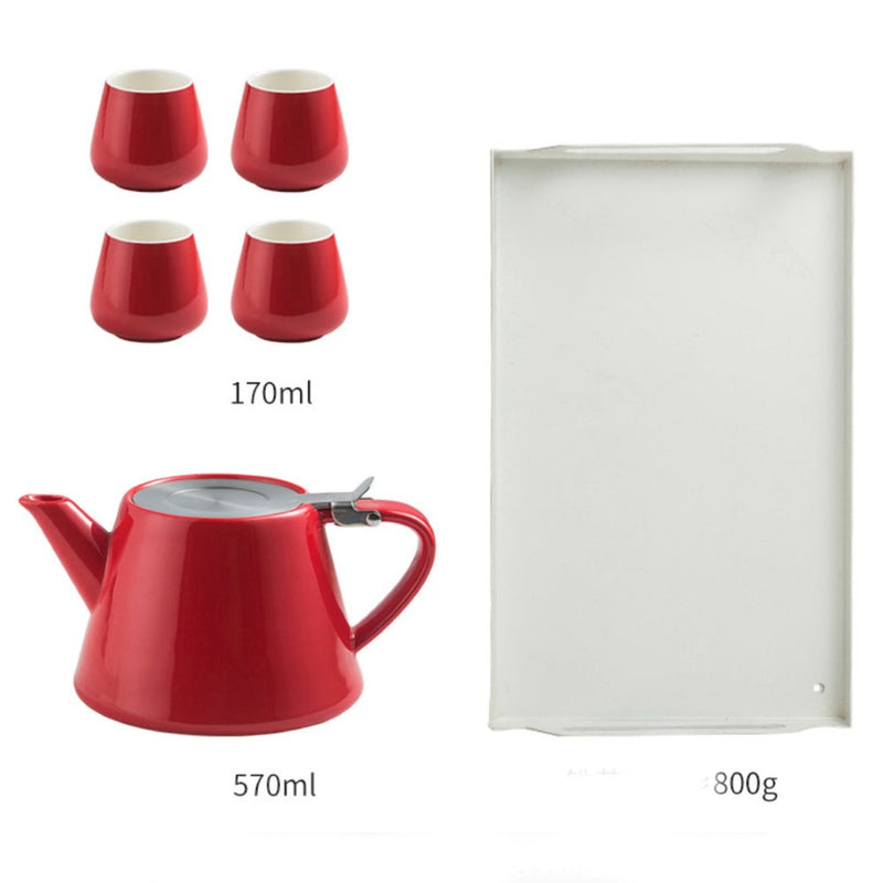 Tea Serving Set Red - Tea cup set, tea set, teapot set | Tea set for Dining Table & Home Decor