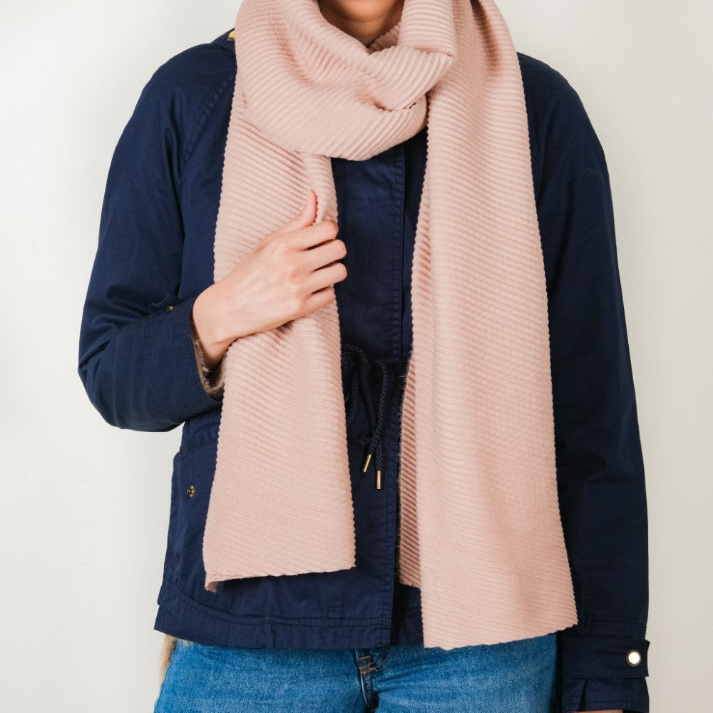 Ribbed Pret Scarf Beige