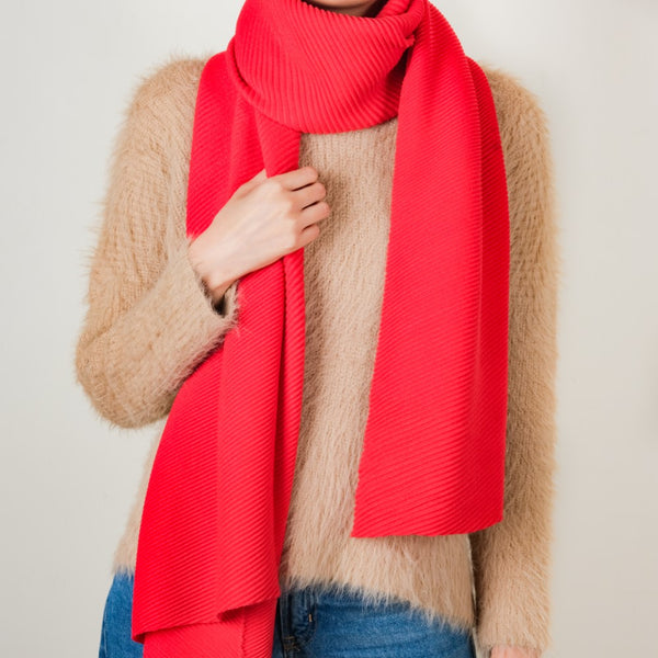 Scarlet Fluted Stole Red