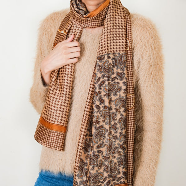 Paisley And Houndstooth Printed Winter Scarf