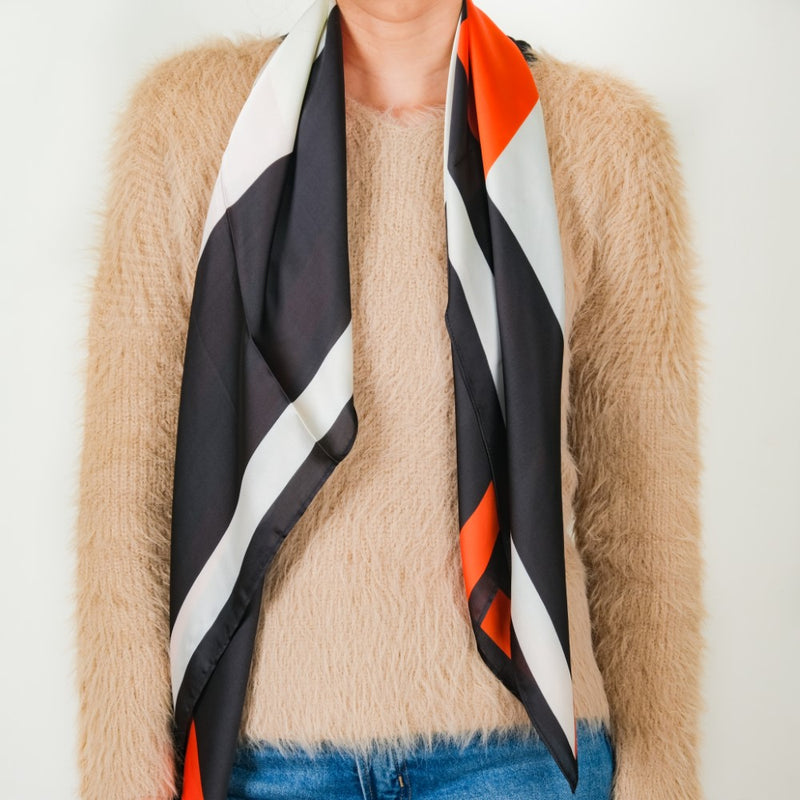 Radiant Silk Neck And Bag Square Scarf