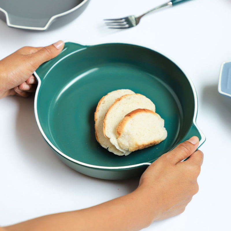 Ceramic Baking Pot Green Large 700ml - Baking Dish