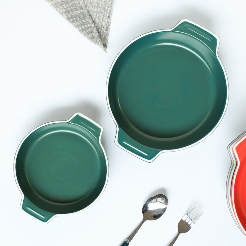 Ceramic Baking Pot Green Large 700ml - Baking Dish