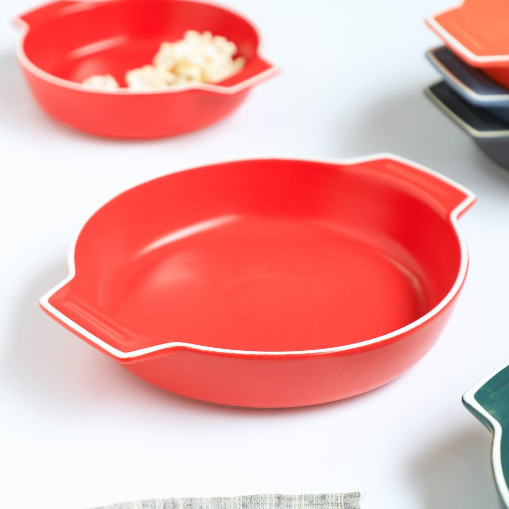 Ceramic Baking Pot Red Large 700ml Online - Premium Baking Dish | Nestasia