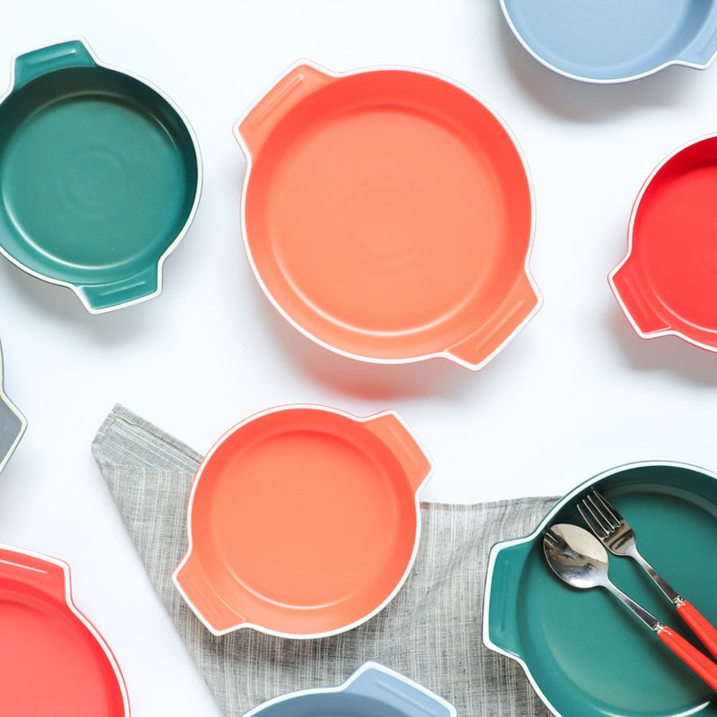 Ceramic Baking Pot Orange Large 700ml - Baking Dish