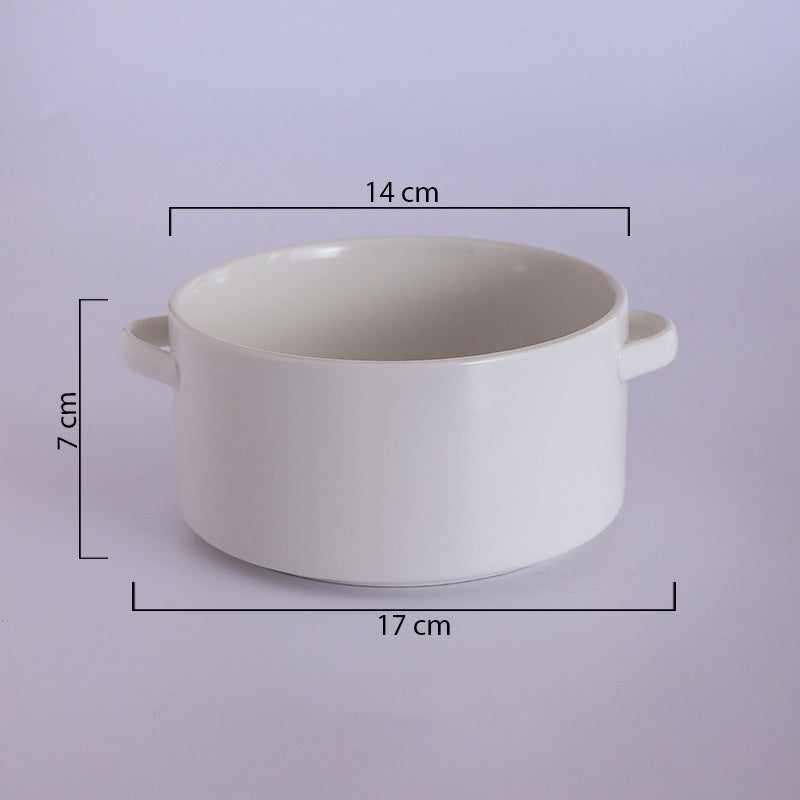 Toujours Snack Bowl With Handle 700 ml - Bowl, ceramic bowl, serving bowls, noodle bowl, salad bowls, bowl for snacks, baking bowls, large serving bowl, bowl with handle | Bowls for dining table & home decor