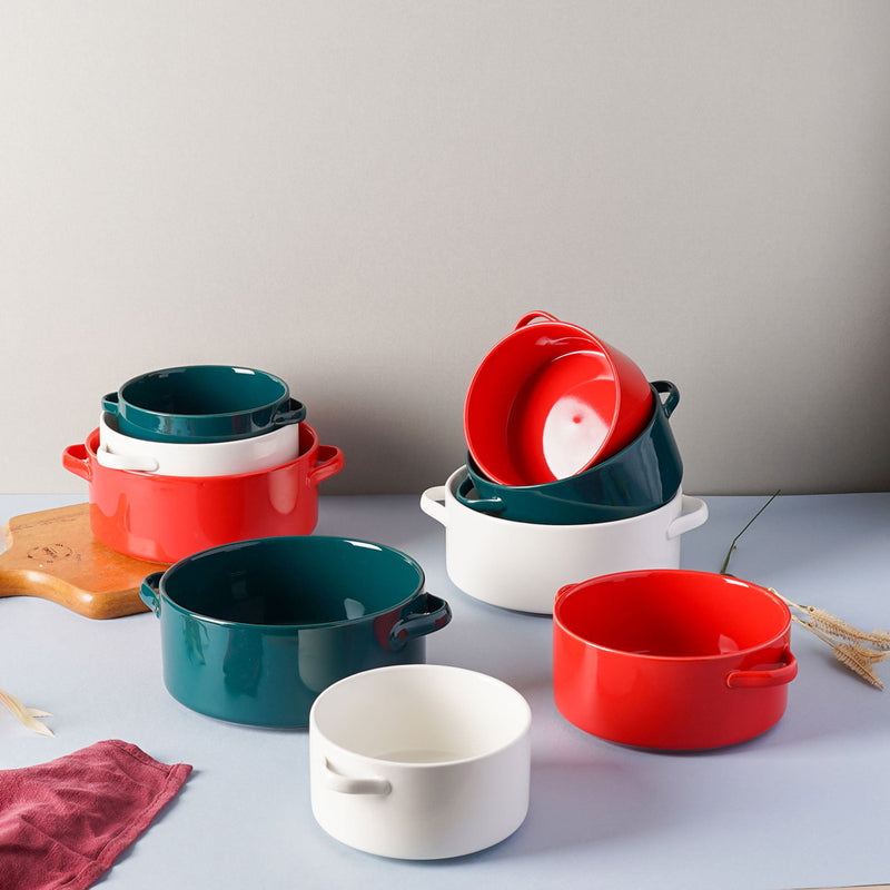 Toujours Snack Bowl With Handle 700 ml - Bowl, ceramic bowl, serving bowls, noodle bowl, salad bowls, bowl for snacks, baking bowls, large serving bowl, bowl with handle | Bowls for dining table & home decor