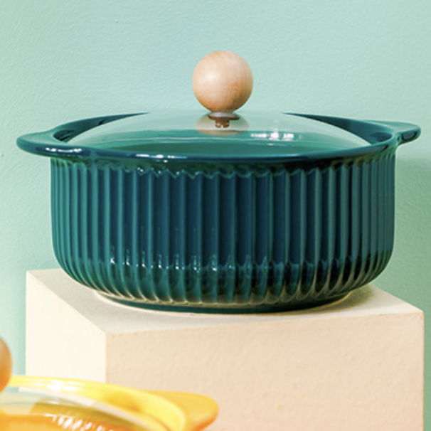 All Purpose Serving Pot - Serving bowl with lid, ceramic bowls with lids, noodle bowl, oven bowl, bowl with handle | Bowls for dining table & home decor
