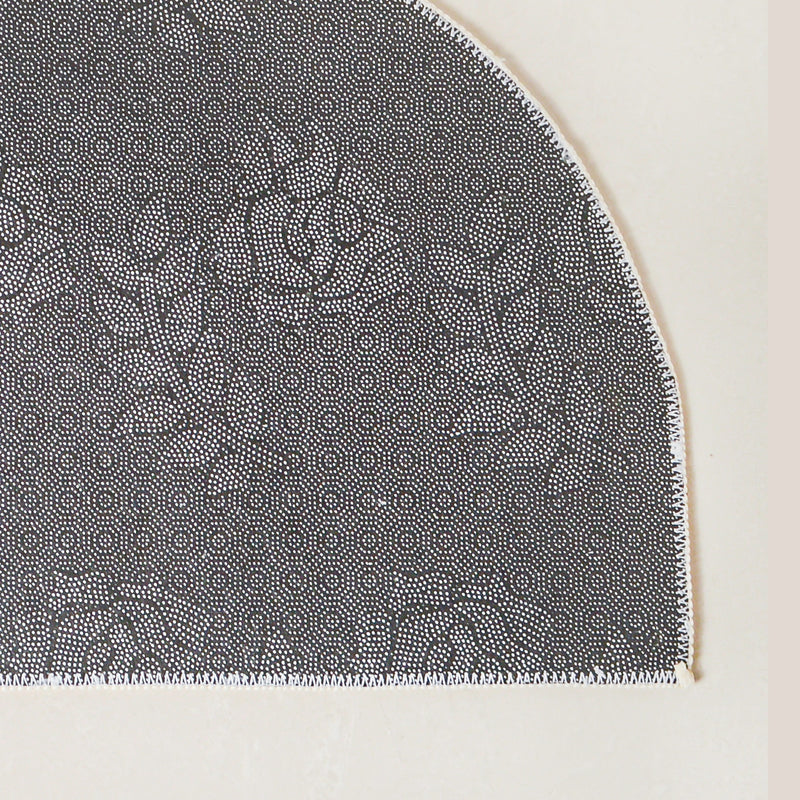 Blue White Semicircle Rug