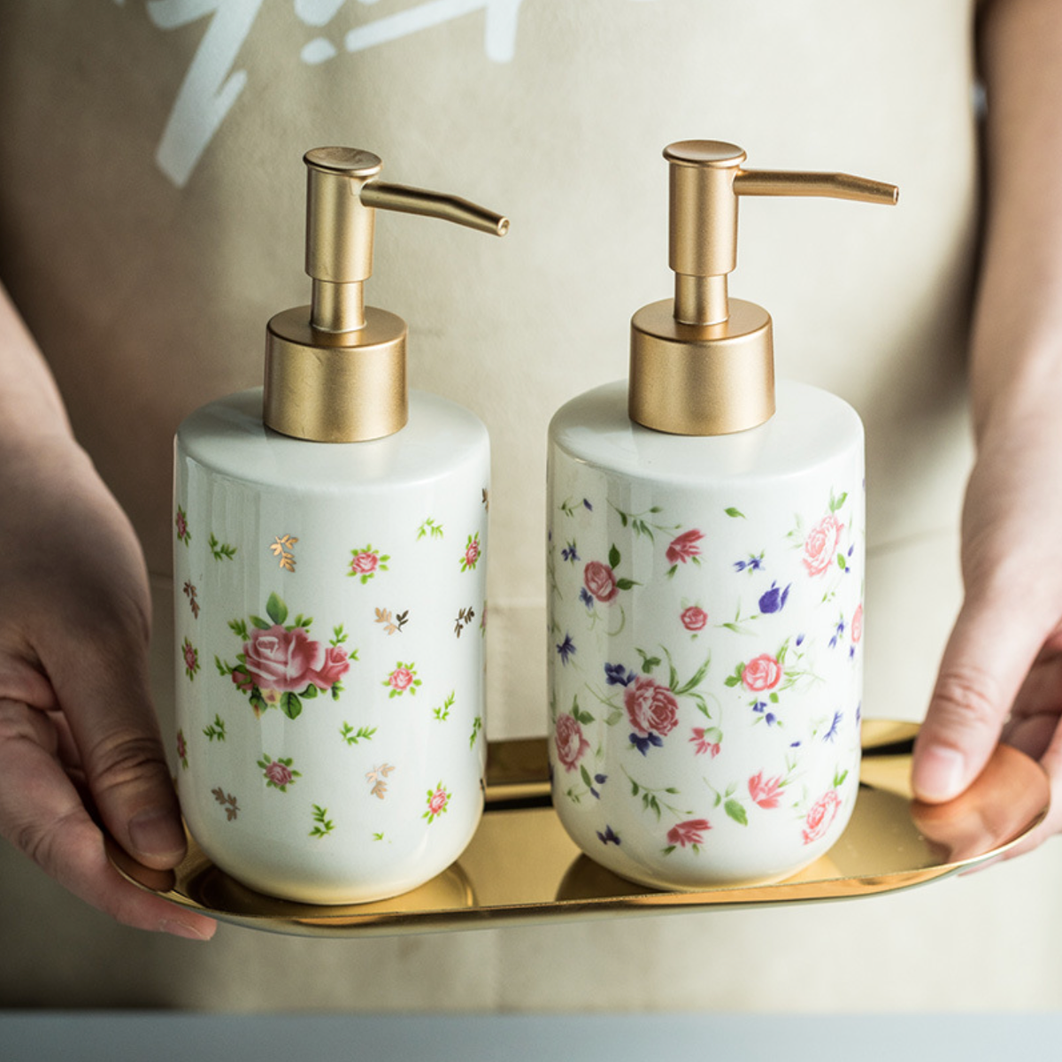 Flower Pattern Hand Soap Dispenser - Ceramic - Unveil Luxury with Floral  Grace from Apollo Box