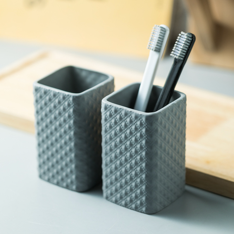 Grey Bathroom Accessory Set